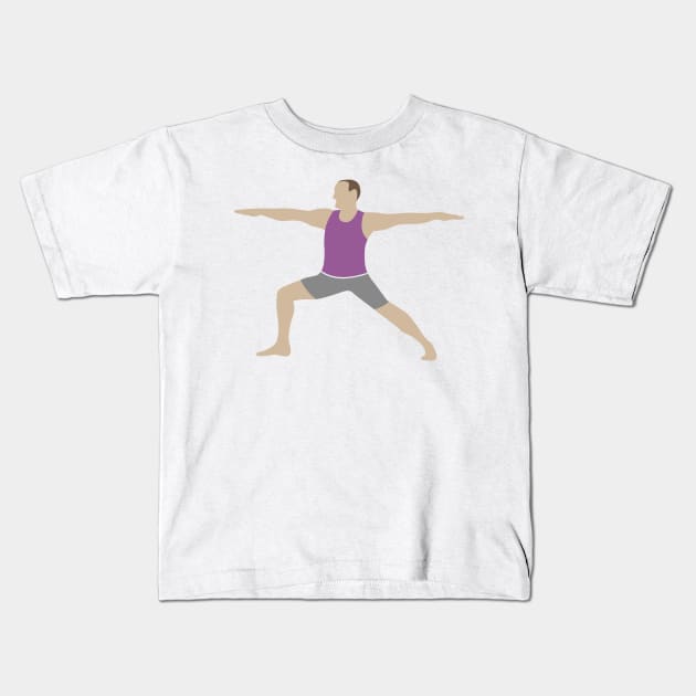 Warrior Two Pose Kids T-Shirt by Radradrad